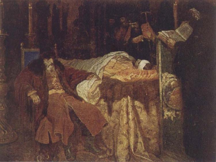 Wjatscheslaw Grigorjewitsch Schwarz Ivan the Terrible Meditating at the Deathbed of his son Ivan